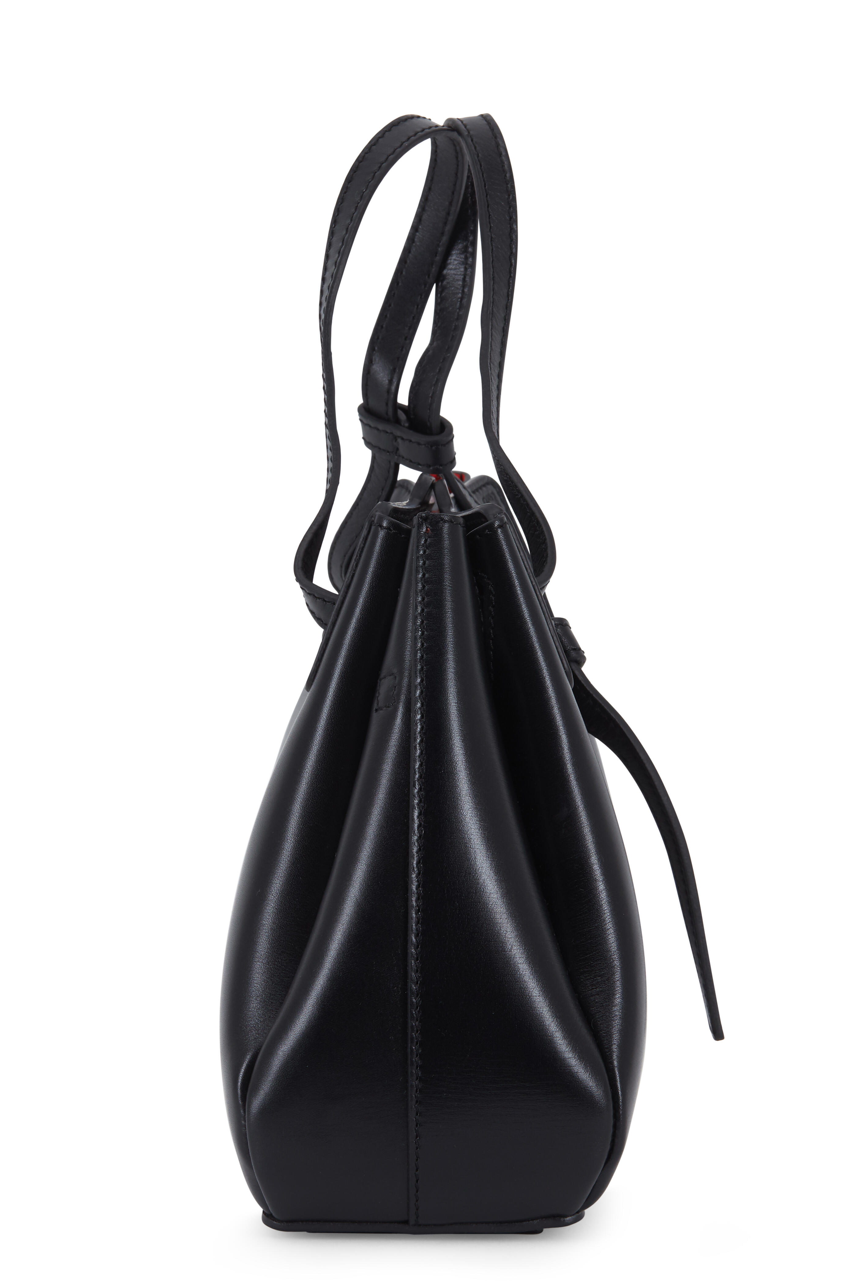Loewe - Lazo Black Glossy Leather Mini Bag | Mitchell Stores