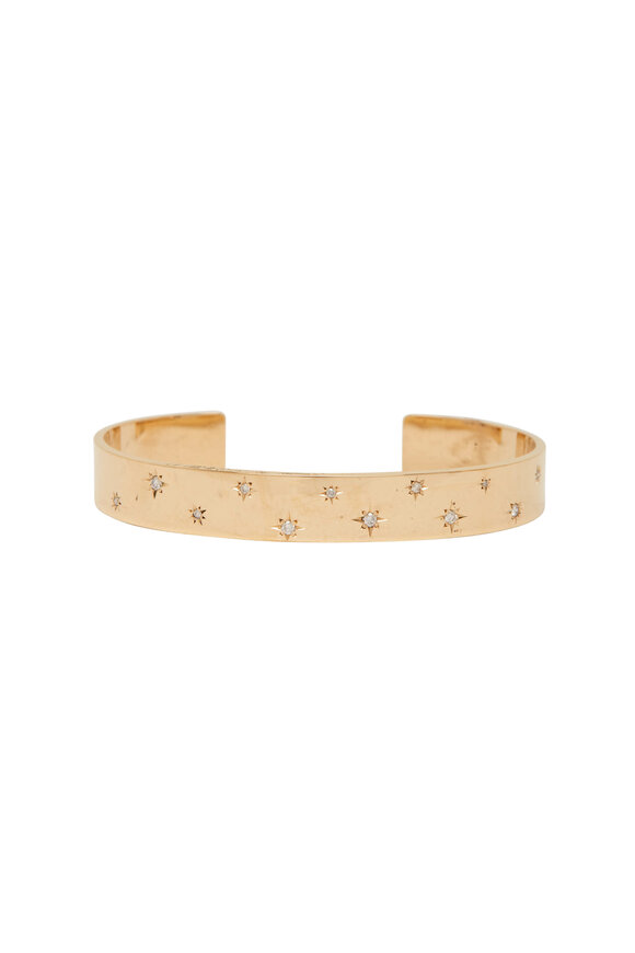 Genevieve Lau Big Sky Diamond Starburst Yellow Gold Cuff