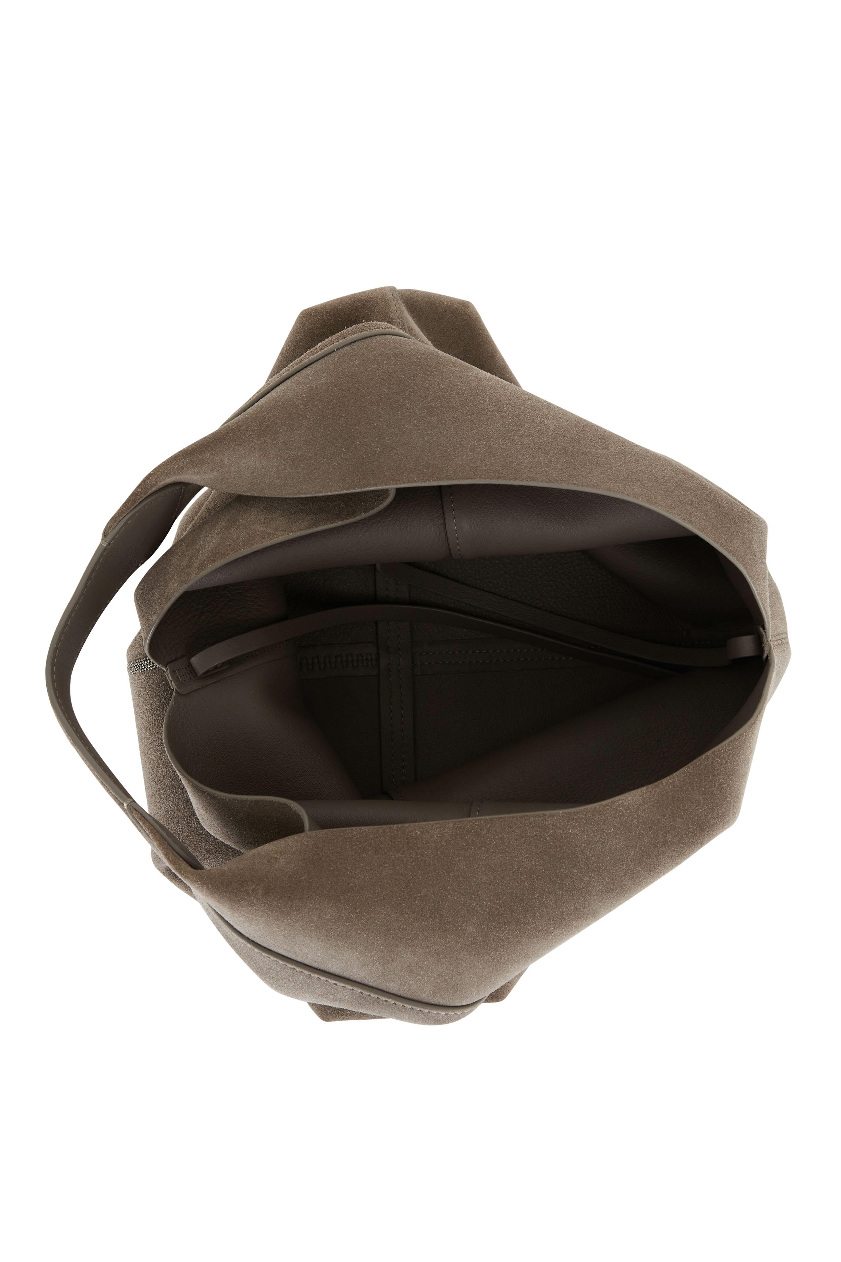 【関税&送料込】Brunello Cucinelli Hobo Brioche Suede Brioche Hobo bag for Woman in Ivory | Brunello Cucinelli