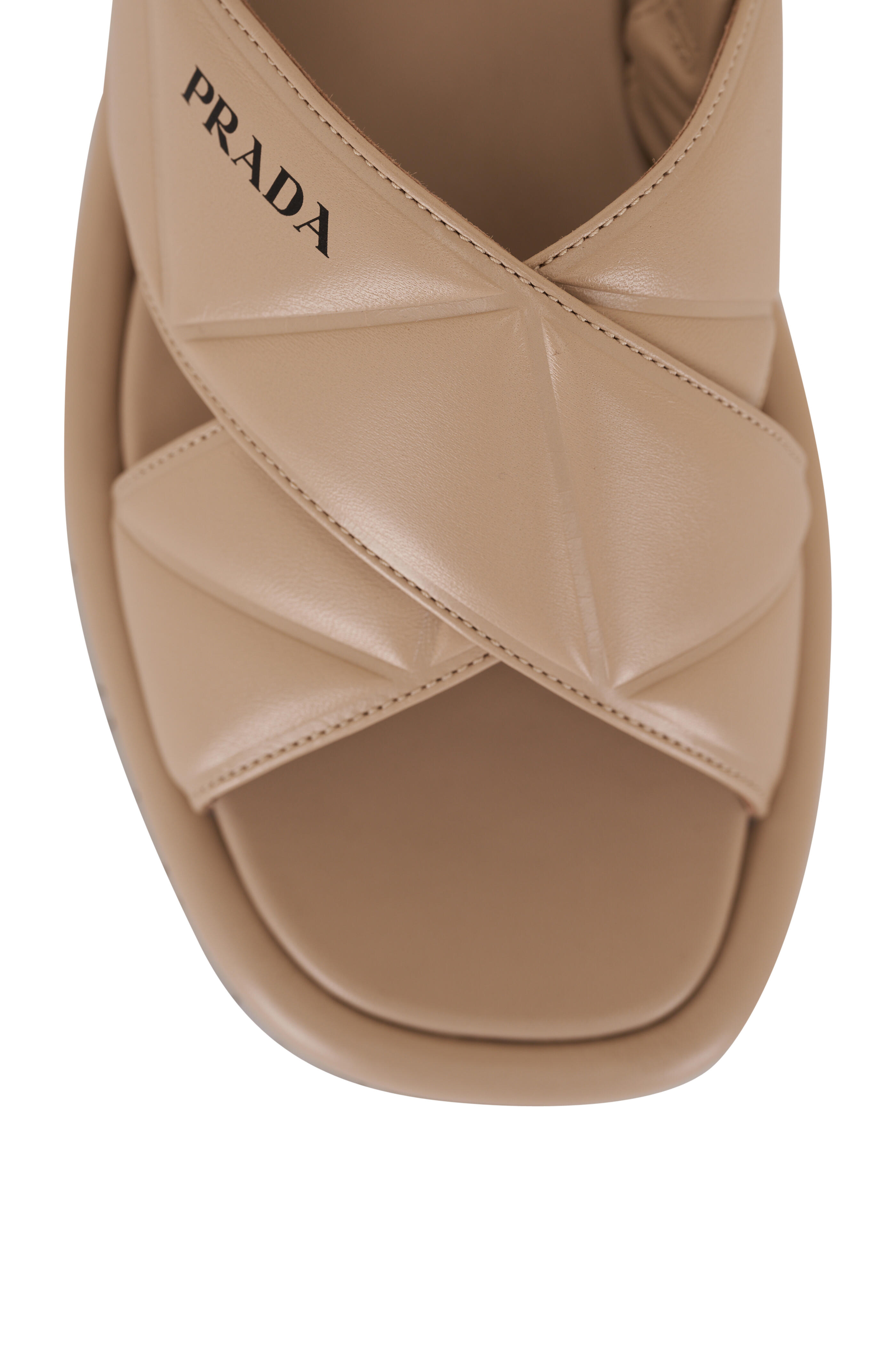 サンダル・ミュール Prada Smooth Leather Flatform Sandals Prada - Black Quilted Leather Flatform Sandal, 35mm