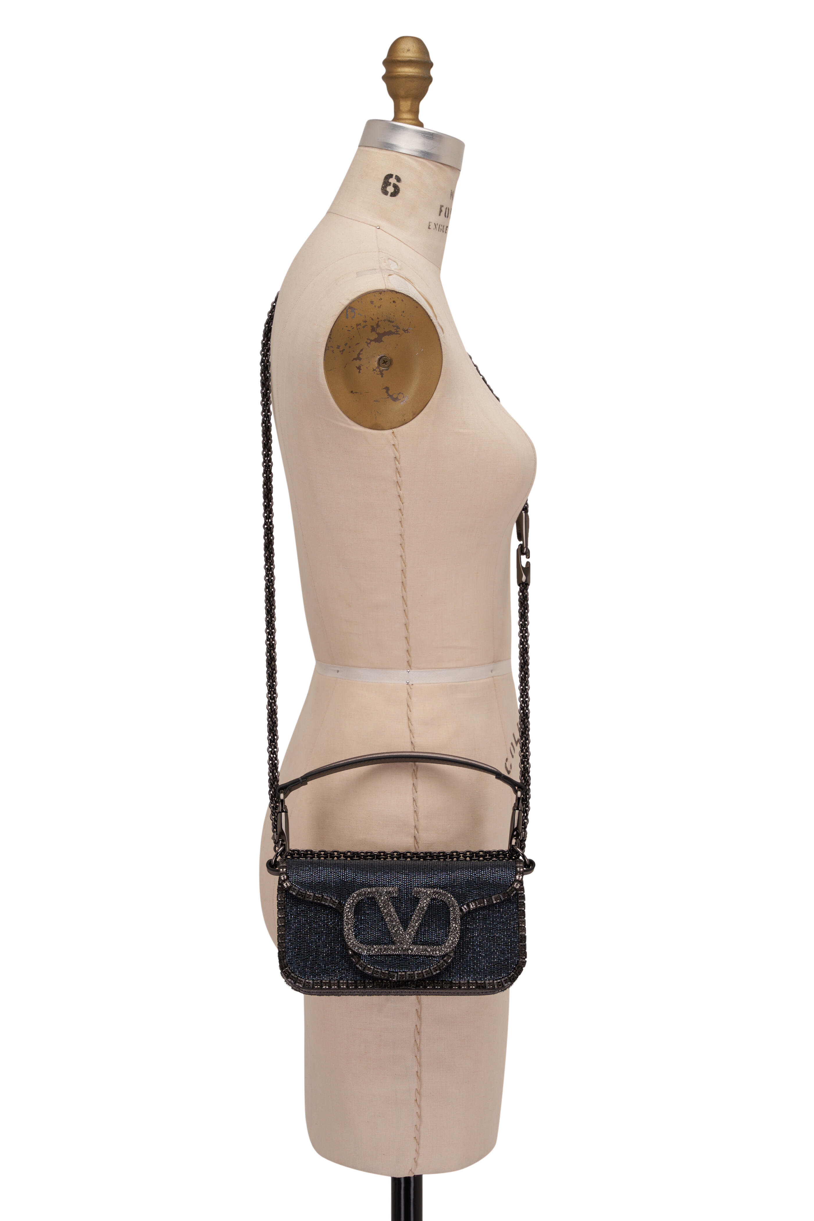 Valentino Garavani - Locò Small Dark Denim Jewel VLogo