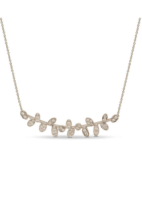 Luisa Rosas Diamond Leaf Pendant Necklace - view 1