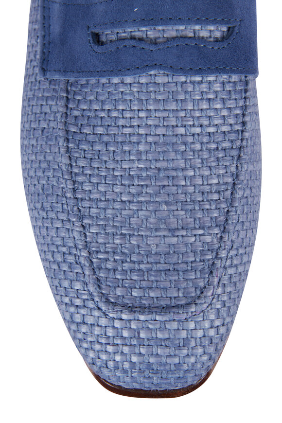 Sophique Milano Essenziale Steel Blue Raffia Loafer - view 4