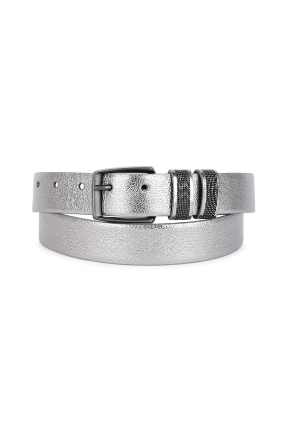 Brunello Cucinelli - Pewter Leather Belt 