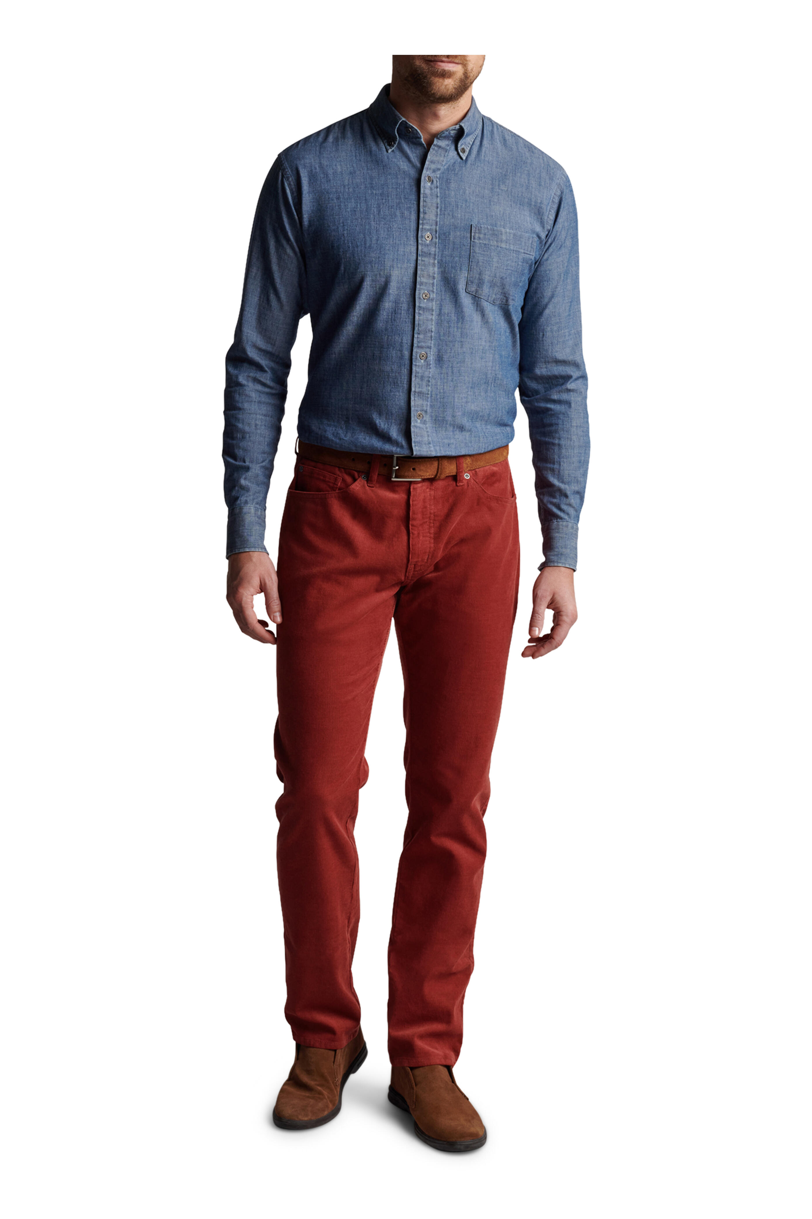 Peter Millar - Burgundy Superior Soft Corduroy Pant