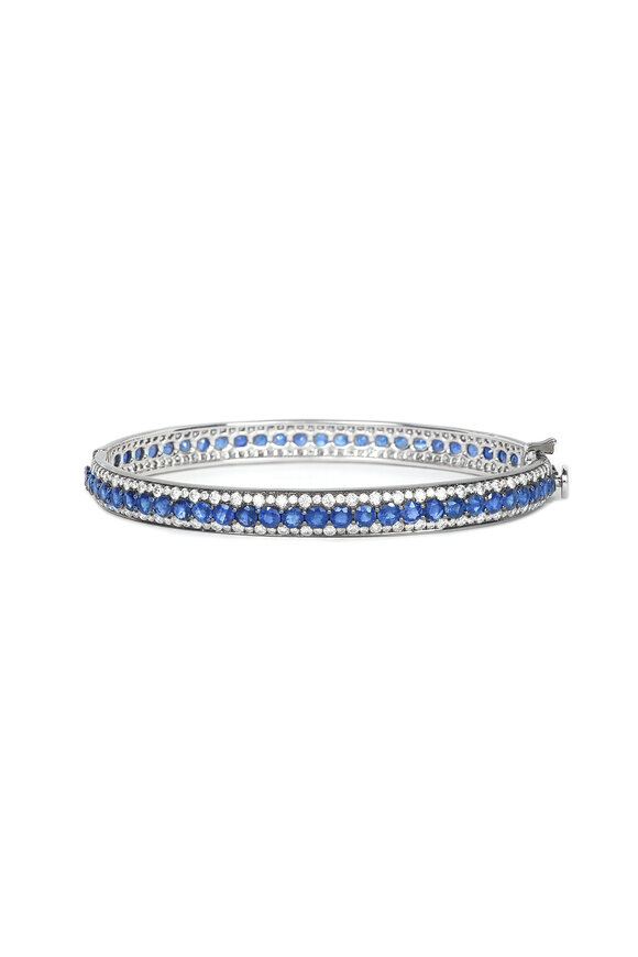 Nam Cho - 18K White Gold Sapphire & Diamond Bangle