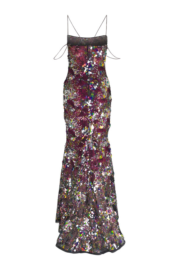 Talbot Runhof - Black Multicolor Sequins Gown