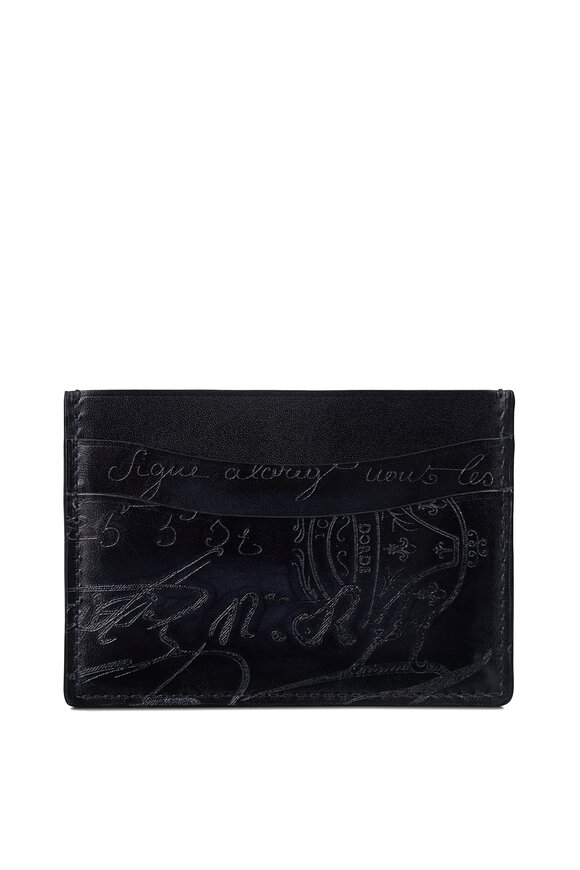 Berluti Bambou Nero Scritto Leather Card Holder