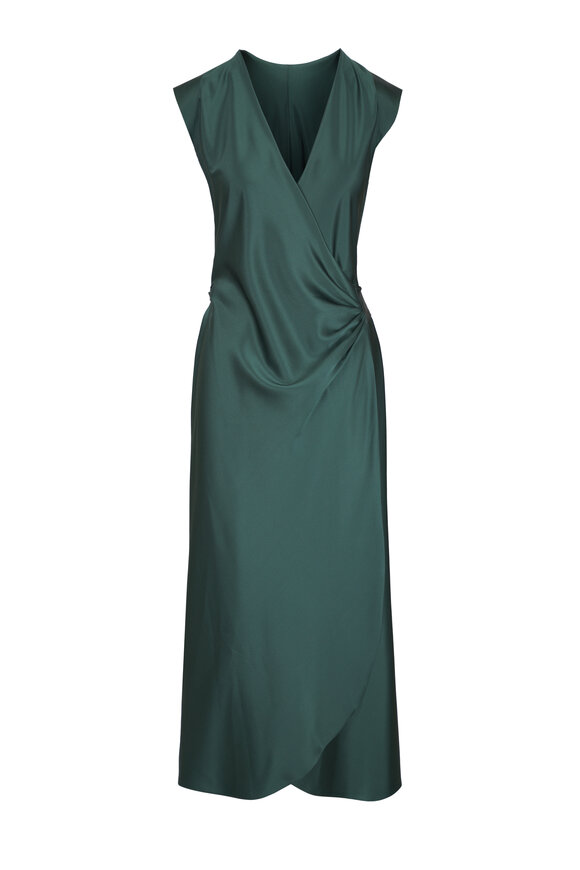 Peter Cohen Signs Forest Green Heavy Satin Dress - view 1