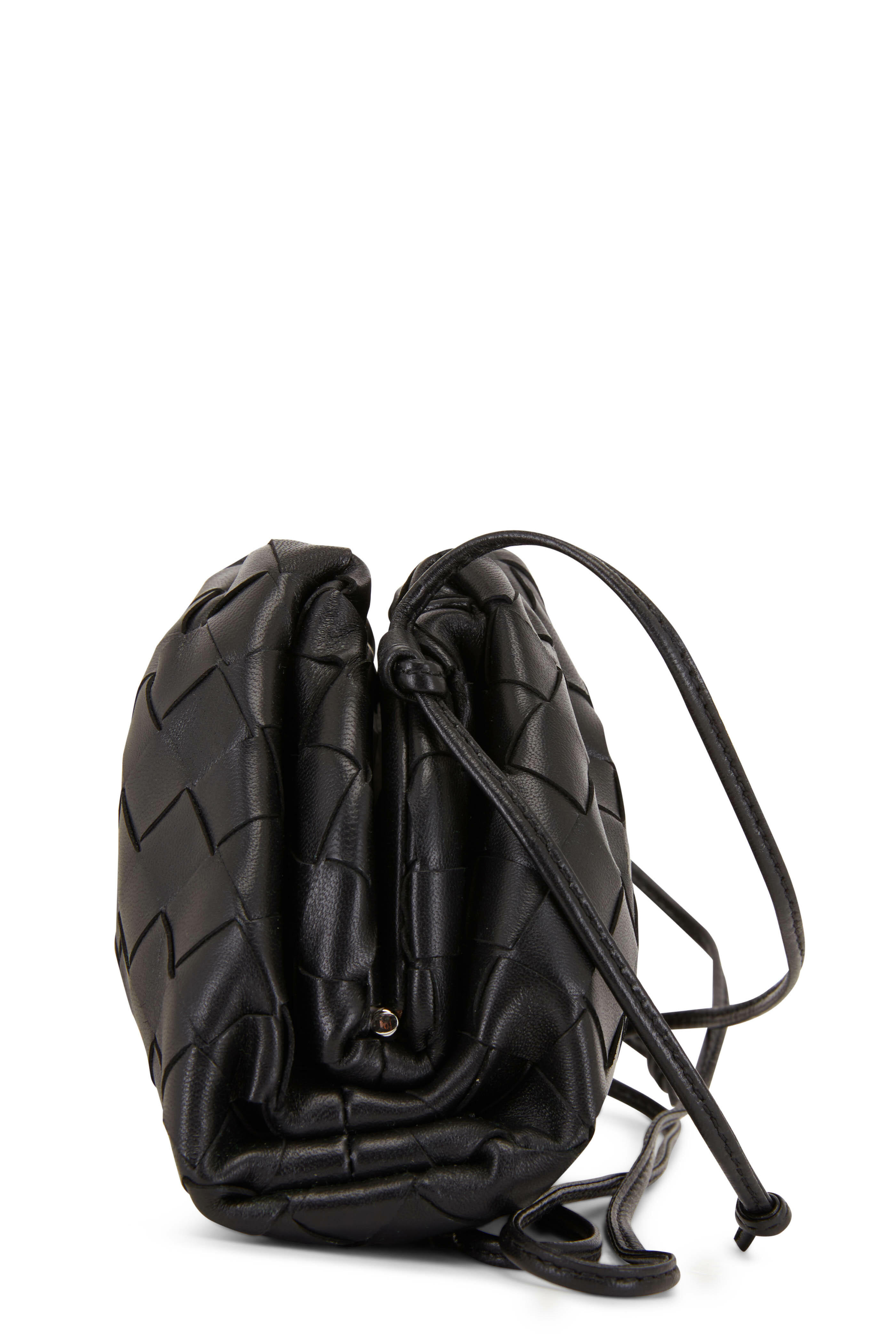 Bottega Veneta Women's Mini Black Woven Leather Crossbody Bag | by Mitchell Stores