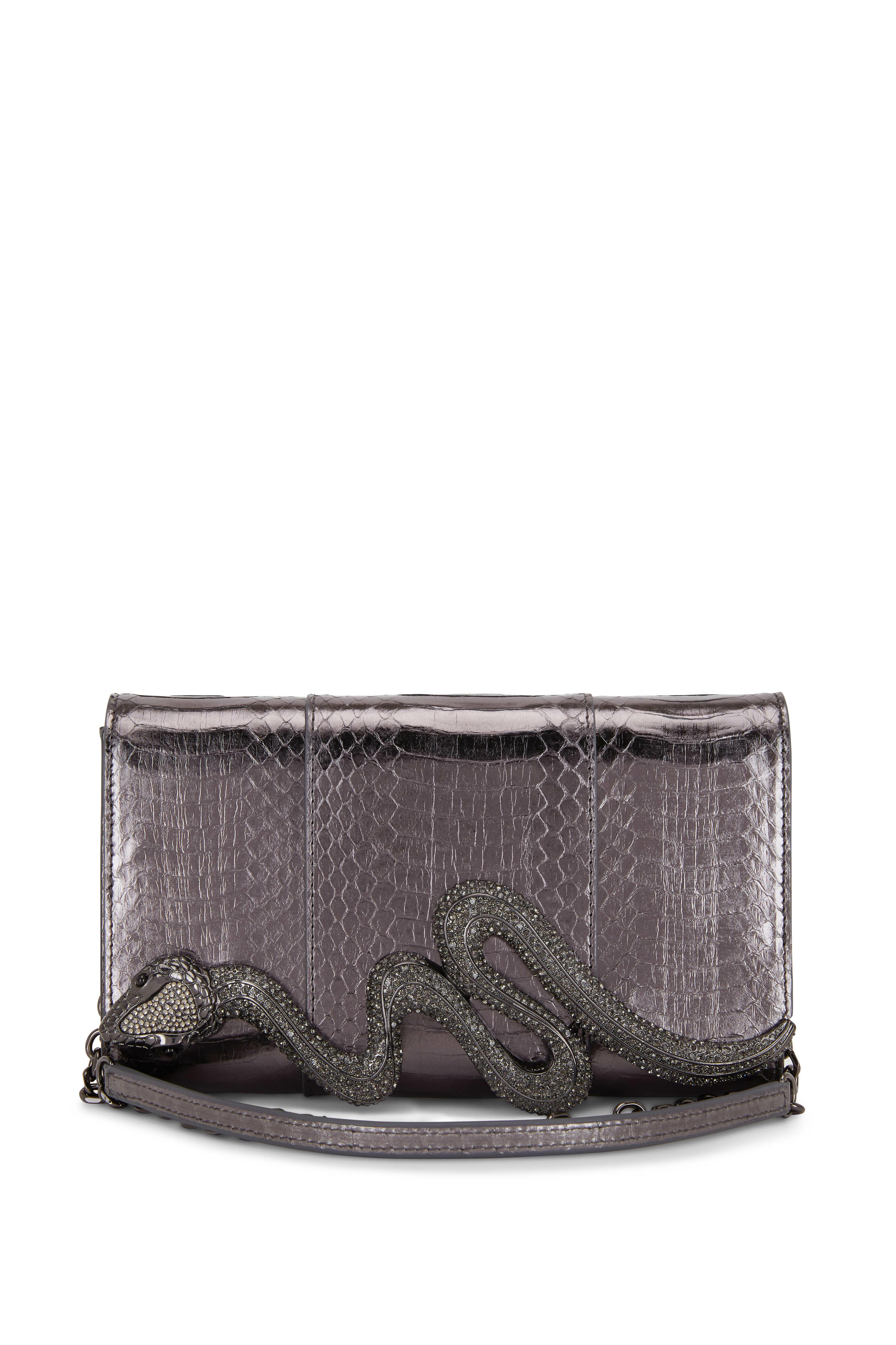 Judith Leiber Couture Serpent Snakeskin Clutch Bag