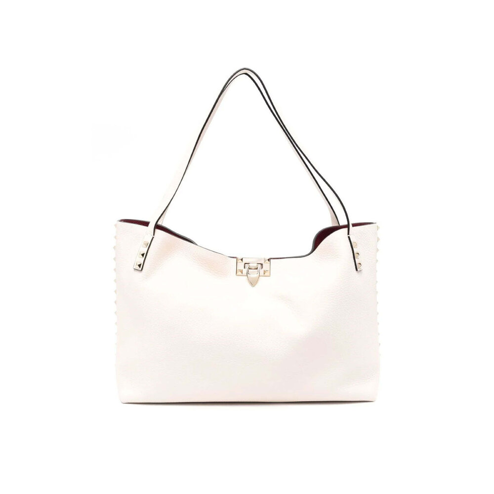 トートバッグ VALENTINO Rockstud Medium Tote Bag Valentino Garavani - Medium Rockstud Tote in Light Ivory