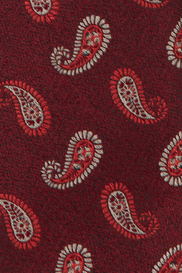 Kiton Red Paisley Silk Necktie - view 2