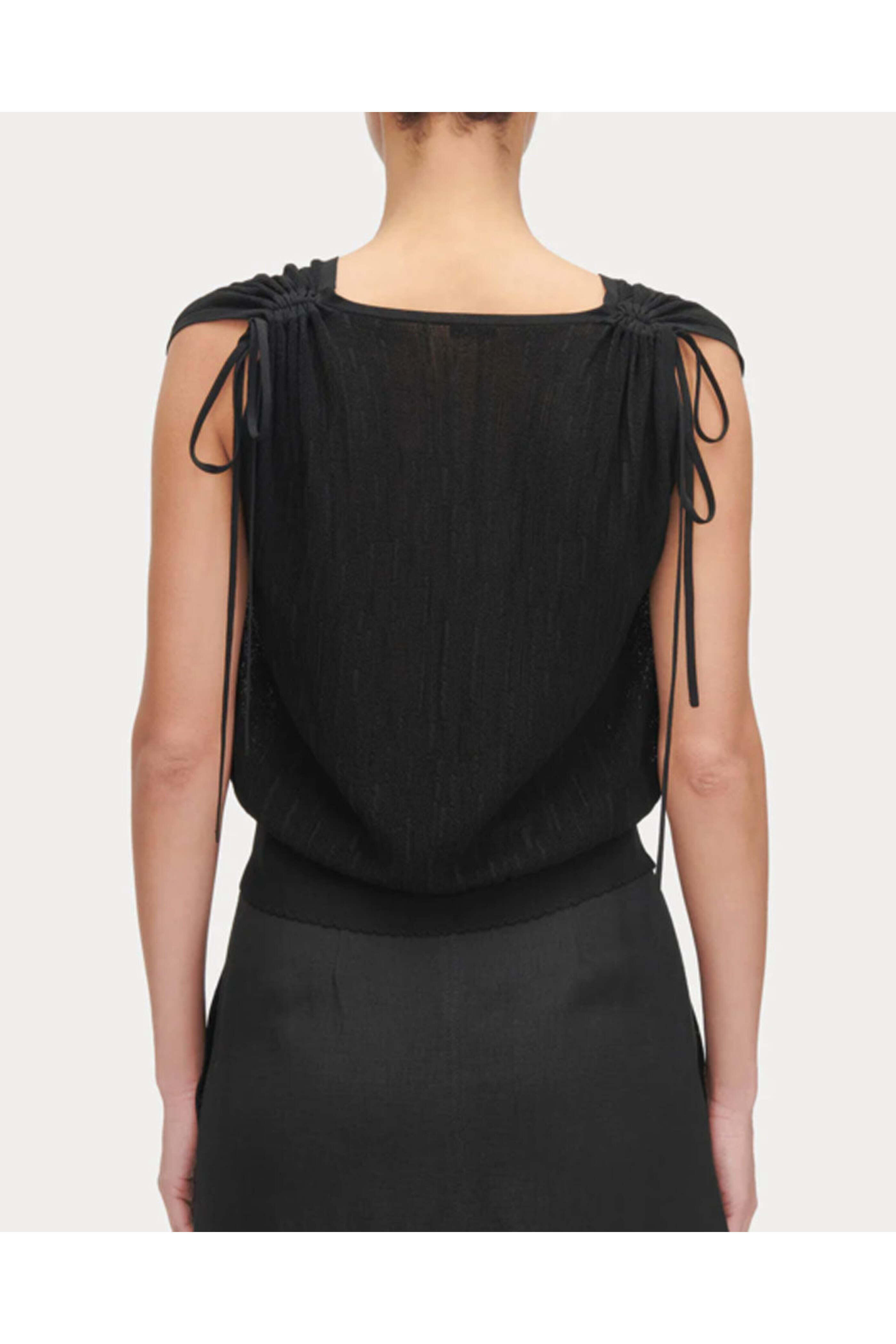 Rachel Comey - Black Crinkle Knit Dia Top