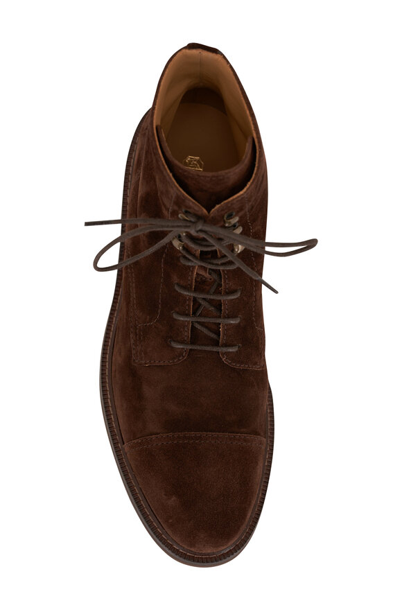 Brunello Cucinelli - Mustang Brown Suede Cap Toe Boot  