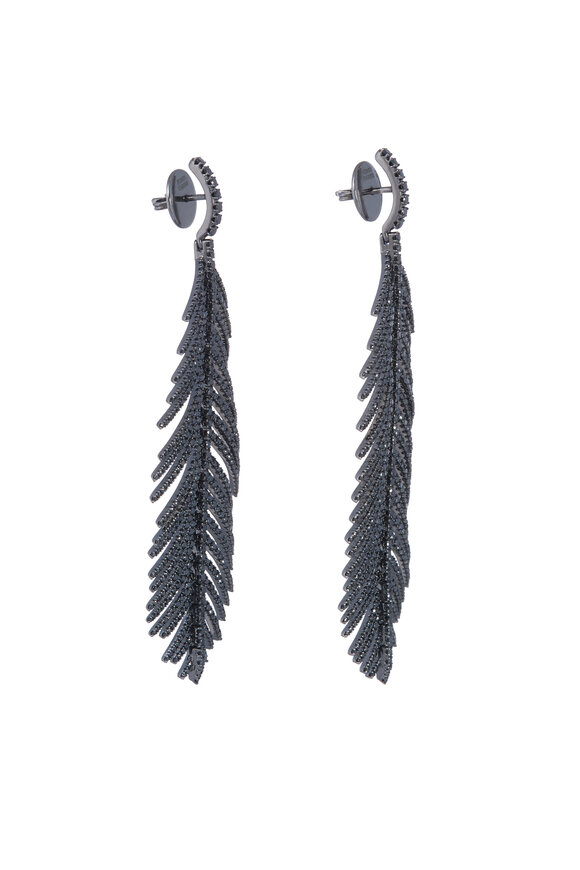 Sidney Garber - Black Diamond Pavé Plume Earring