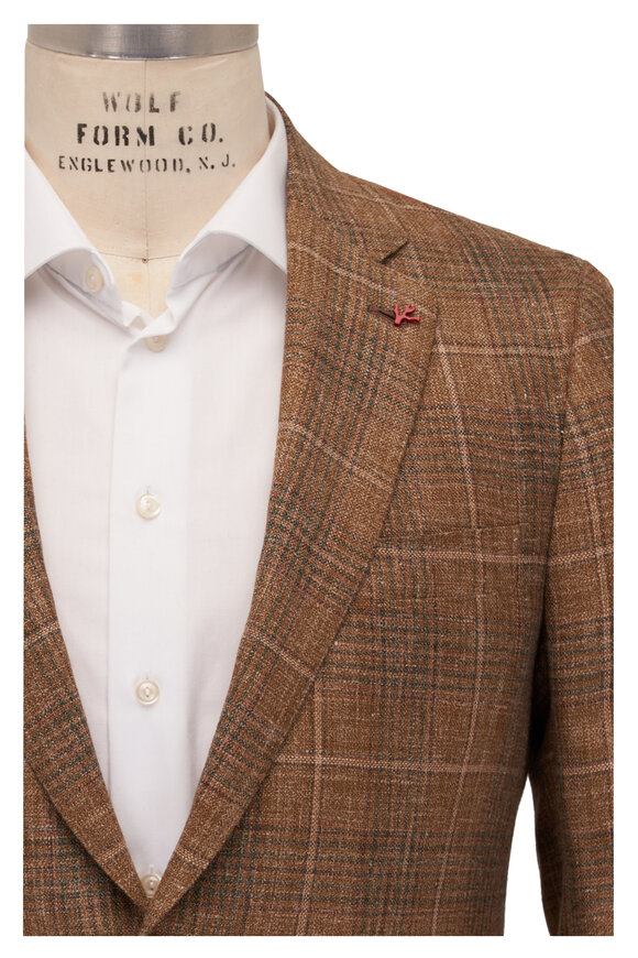 Isaia - Tan & Olive Plaid Sportcoat