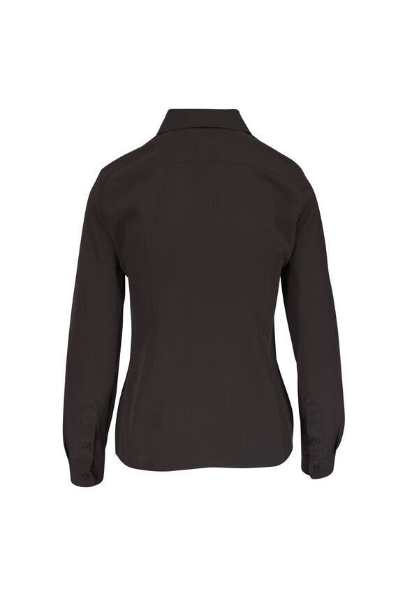 Nili Lotan Simone Brown Silk Blouse - view 3