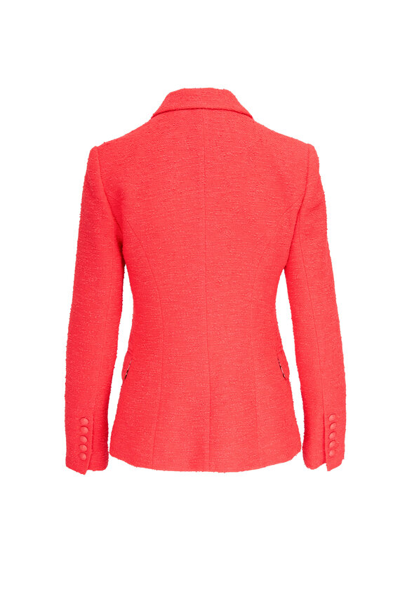L'Agence - Kenzie Diva Pink Tweed Double-Breasted Blazer