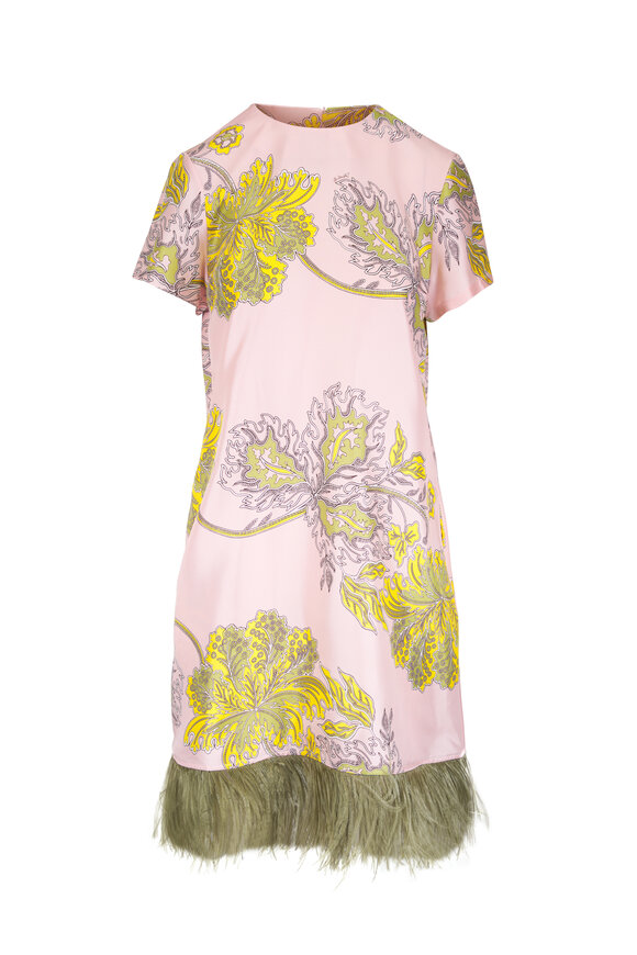La DoubleJ Pink & Green Mini Swing Dress - view 1