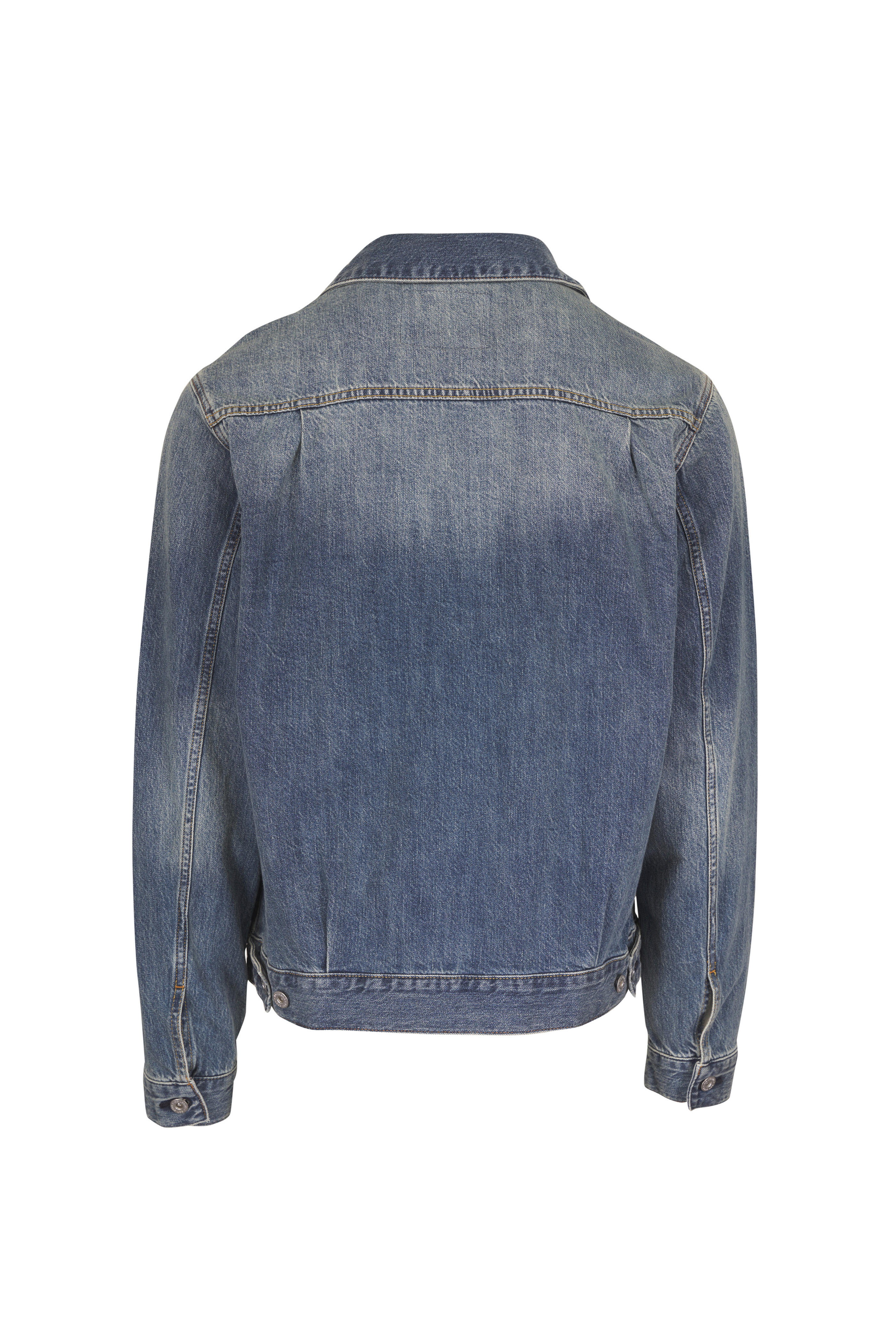 AG - Sid Pleated Denim Trucker Jacket - view 2