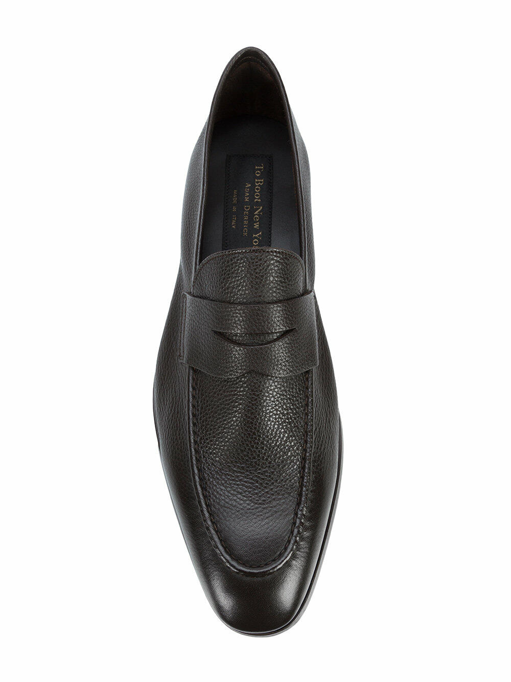 To Boot New York - Johnson Dark Brown Grained Leather Penny Loafer