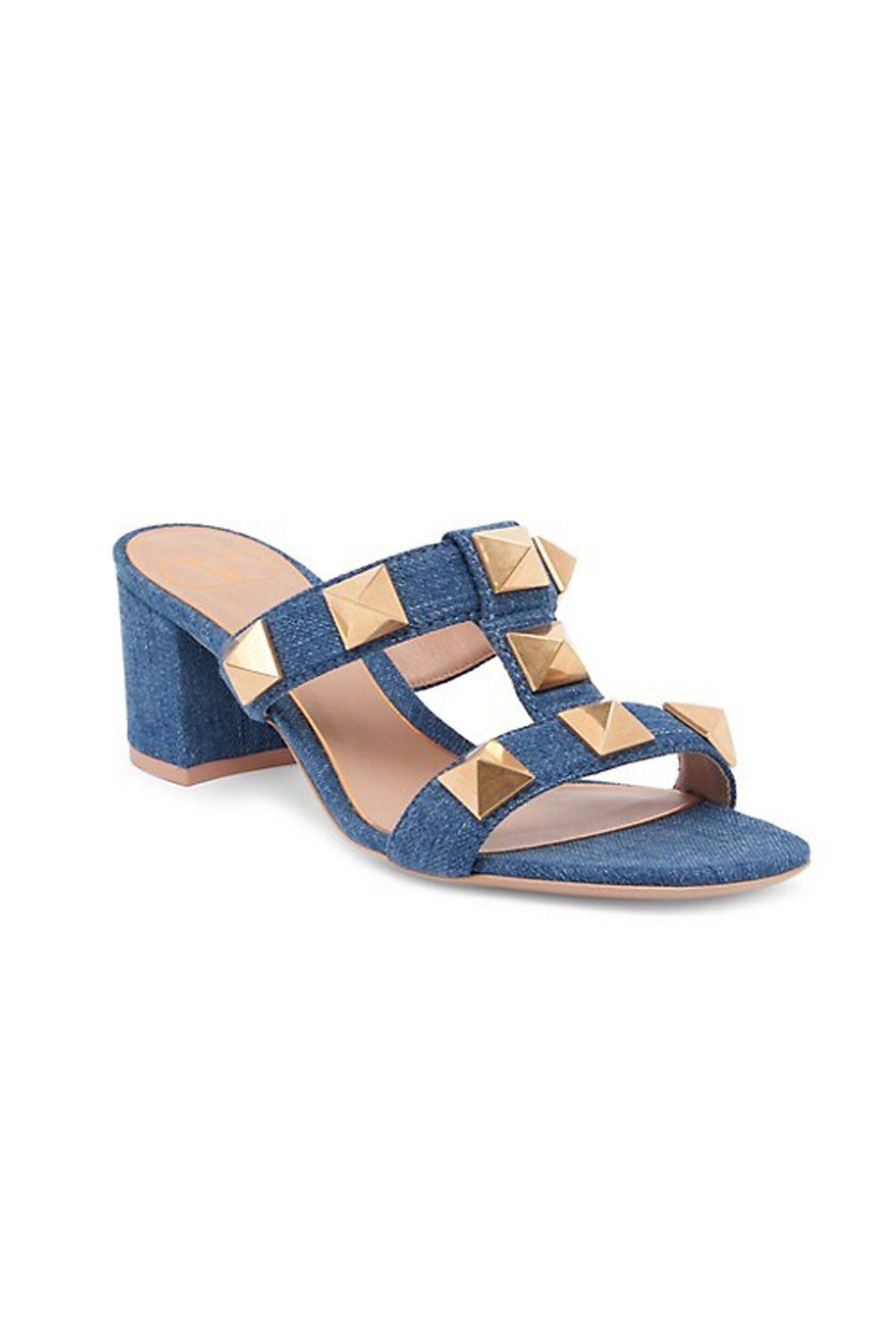 Valentino Garavani - Roman Stud Slide in Denim | Mitchell Stores