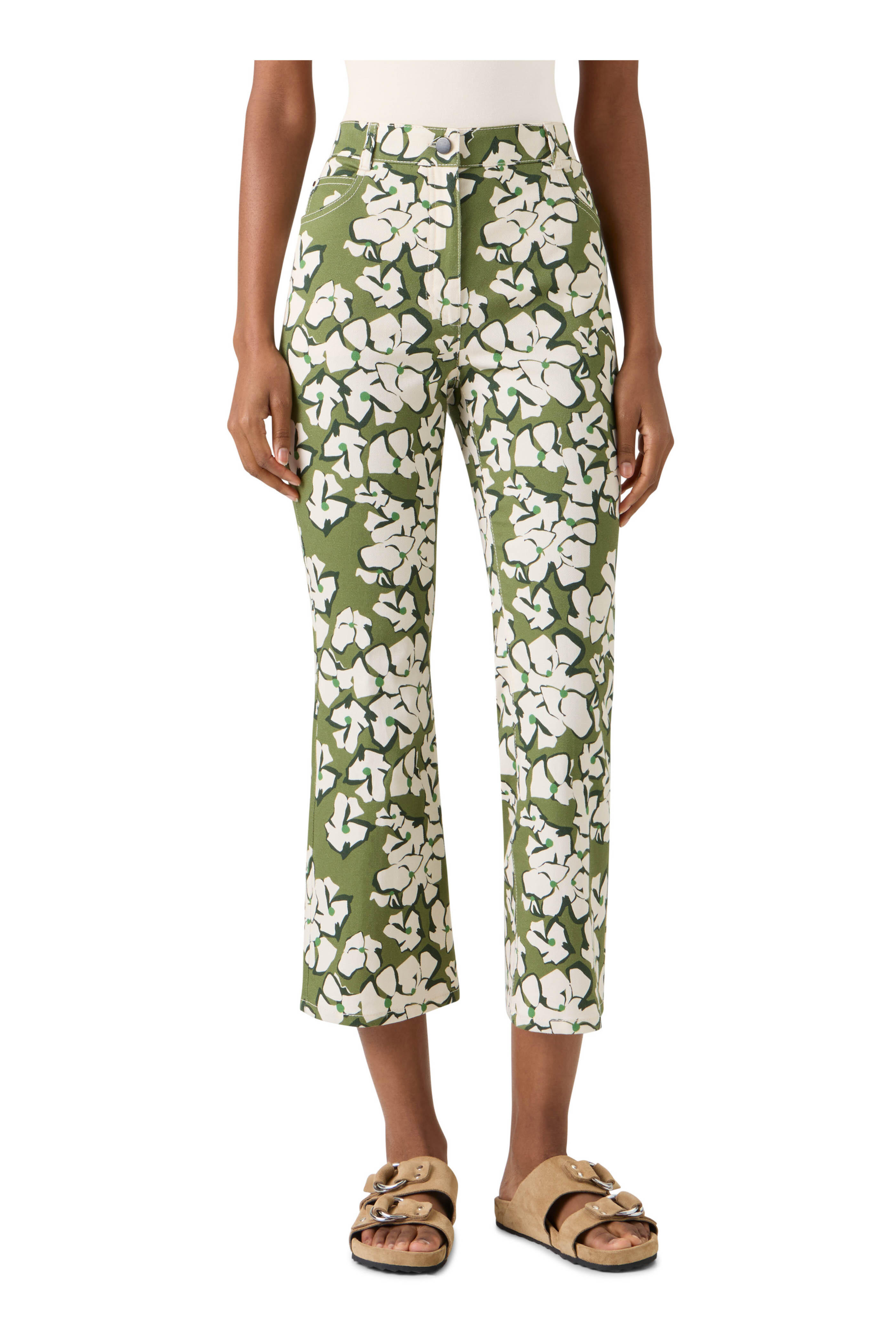 Akris Punto - Papercut Green Tea Flowers Crop Straight Leg Jean - view 2