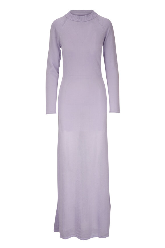 Khaite Valera Lavender Knit Maxi Dress 