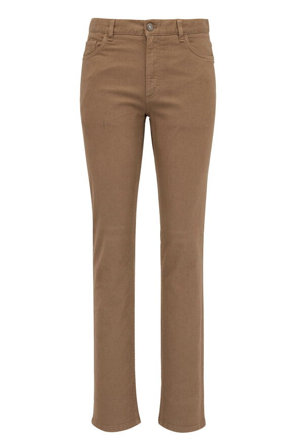 Zegna - Tan Stretch Cotton Five Pocket Pant