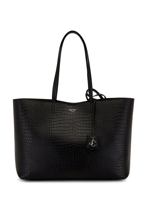 Jimmy Choo - Nine2Five Black Croc Embossed Leather Tote