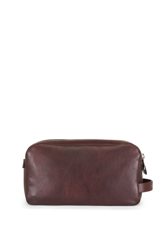 Brunello Cucinelli Burgundy Leather Utility Case - view 2