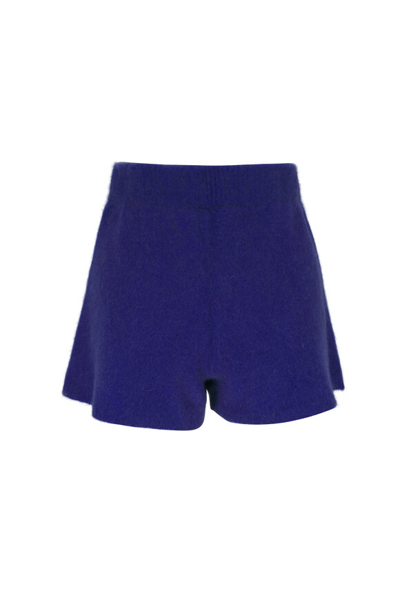 The Elder Statesman - Heavy Lounge Cobalt Cashmere Shorts