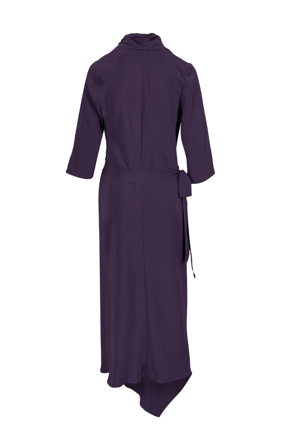 Peter Cohen Victor Purple 4-Ply Silk Midi Dress - view 3