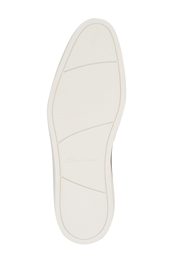 Santoni Dowdy Wave Sand Woven Suede Loafer - view 5
