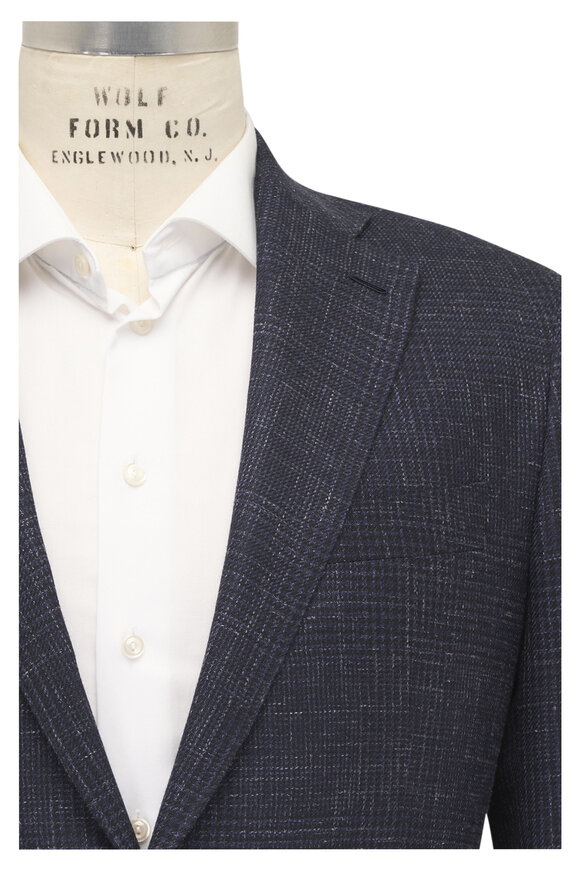 Atelier Munro Midnight Tonal Check Wool, Silk & Linen Sportcoat - view 1