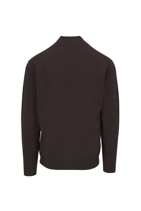 Kinross Coffee Suede Trim Quarter Zip Pullover - view 2