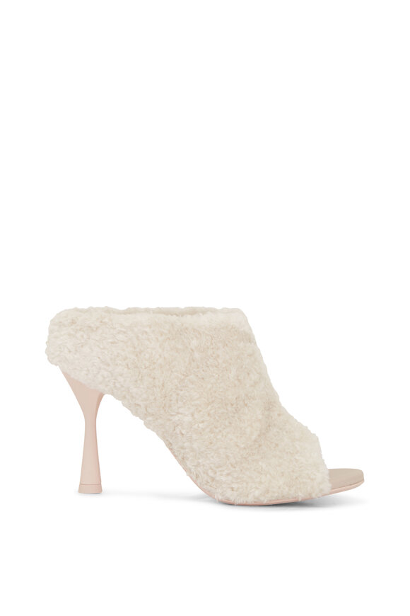 AGL - Teddy Off White Peep Toe Mule