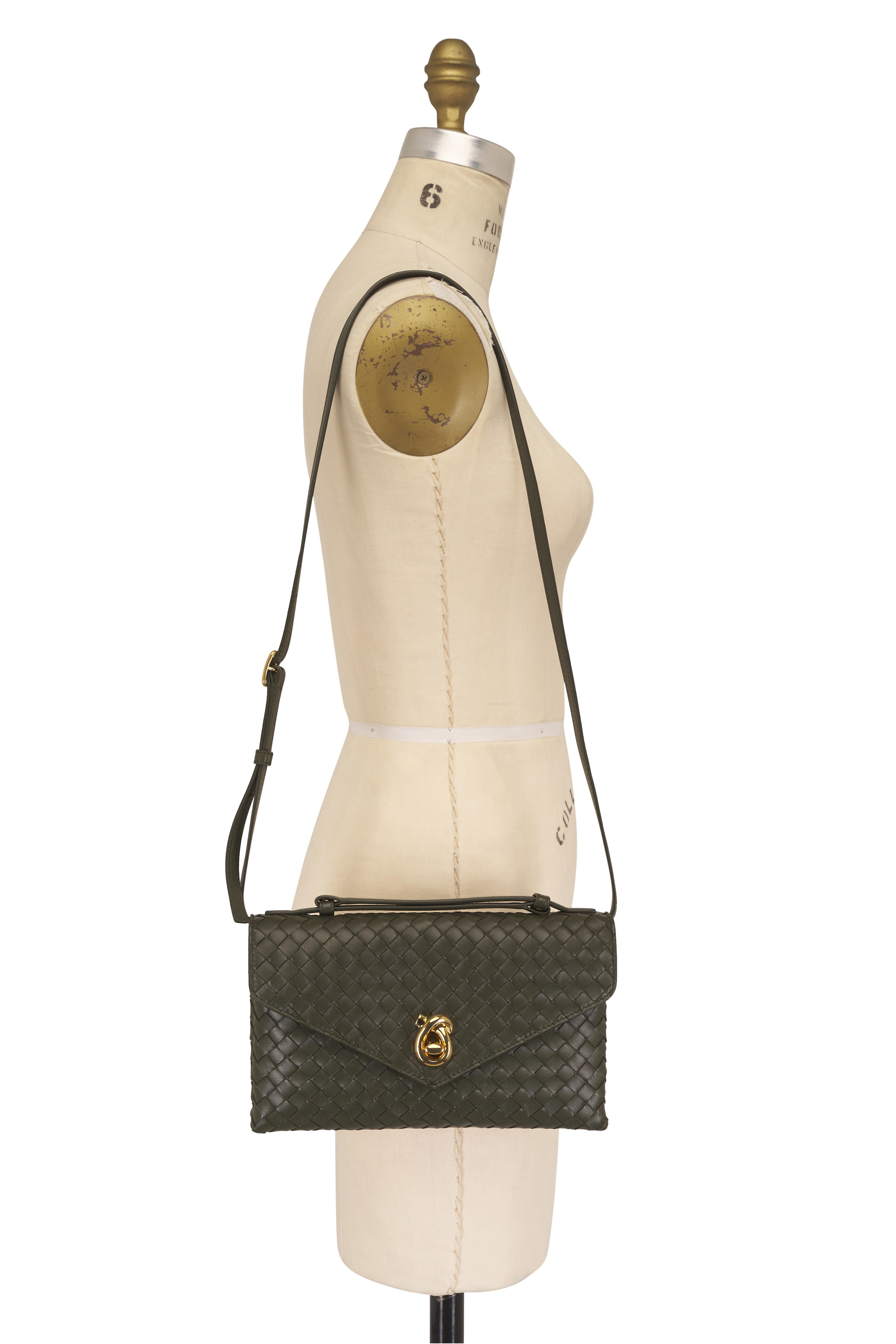 Bottega Veneta - Knot Lock Bark Green INTR/NAPPA TOP HNDL - view 5