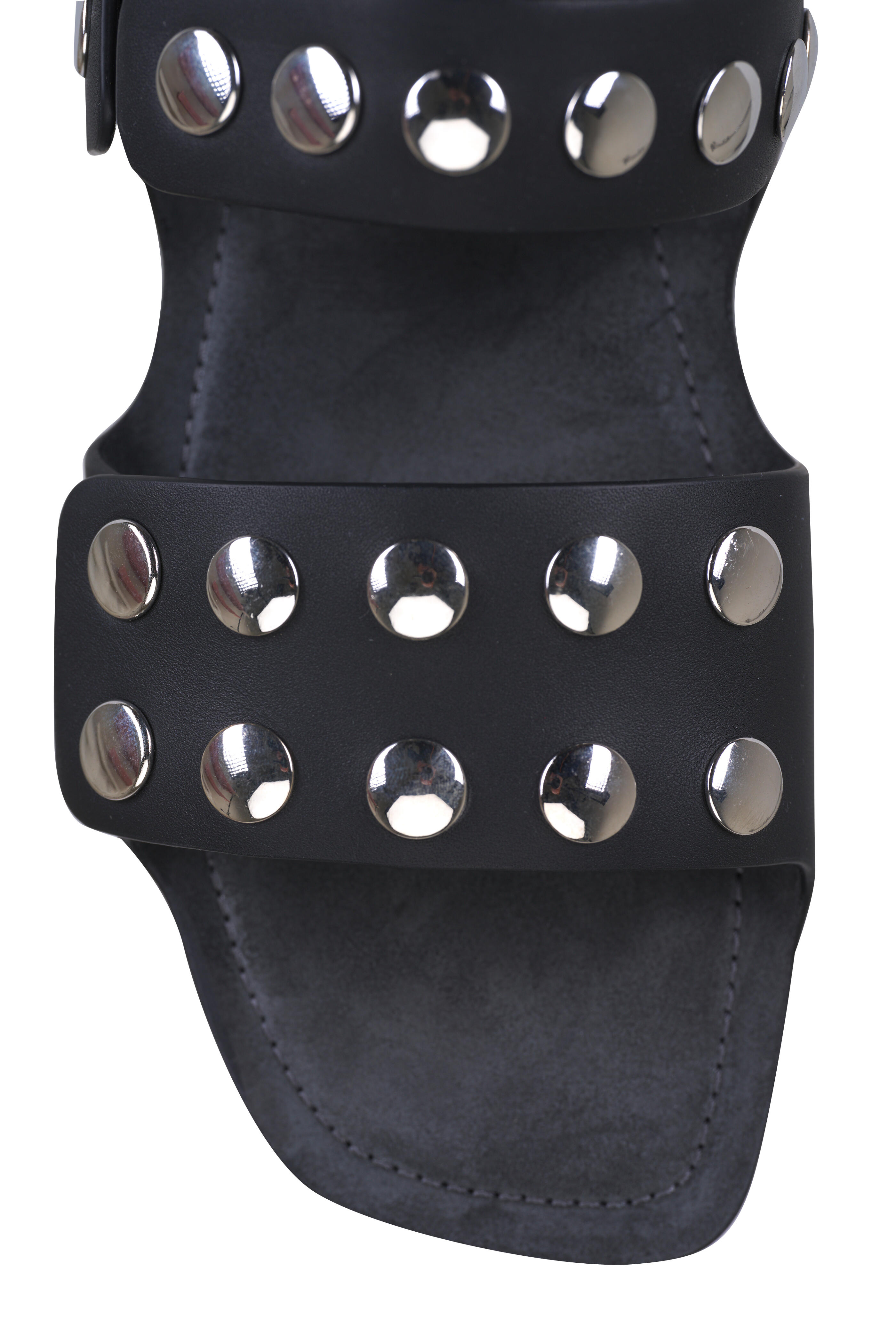 Khaite - Boden Black Leather Studded Sandal
