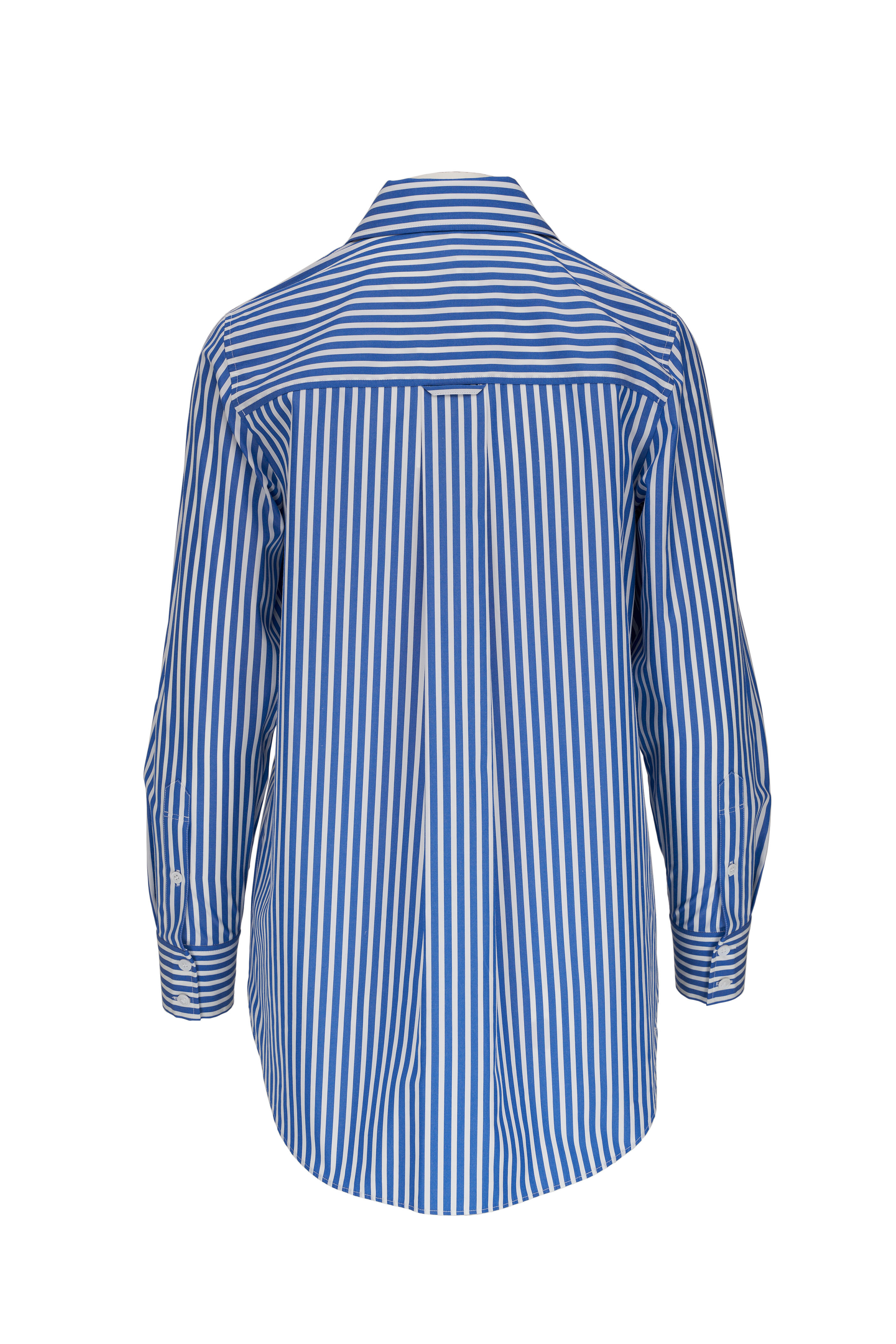 Lafayette 148 New York - Royale Multi Banker Stripe Cotton Shirt