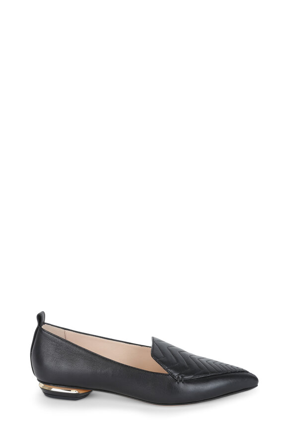 Nicholas Kirkwood - Beya Black Quilted Leather Flat