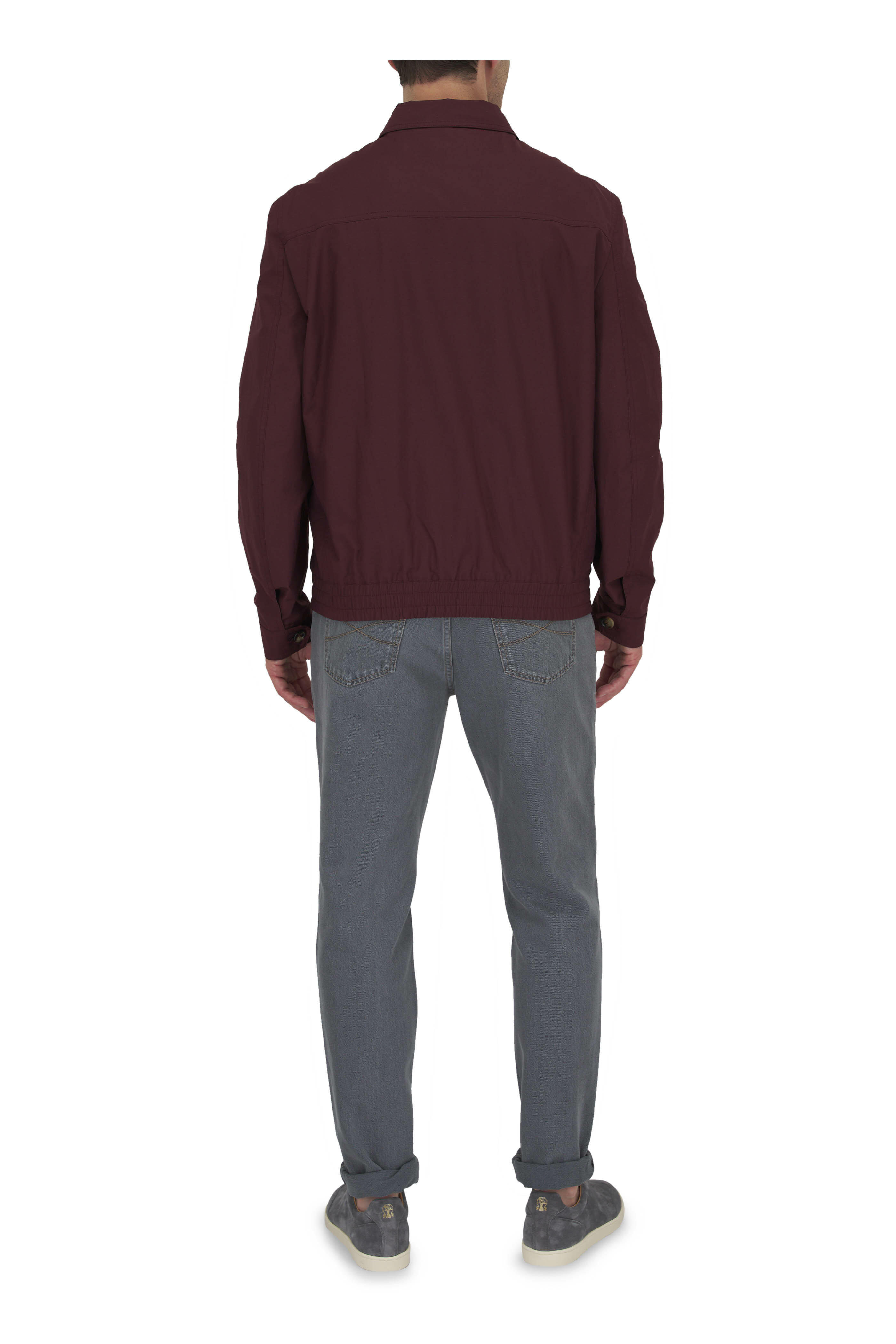 Brunello Cucinelli - Burgundy Bomber Jacket | Mitchell Stores
