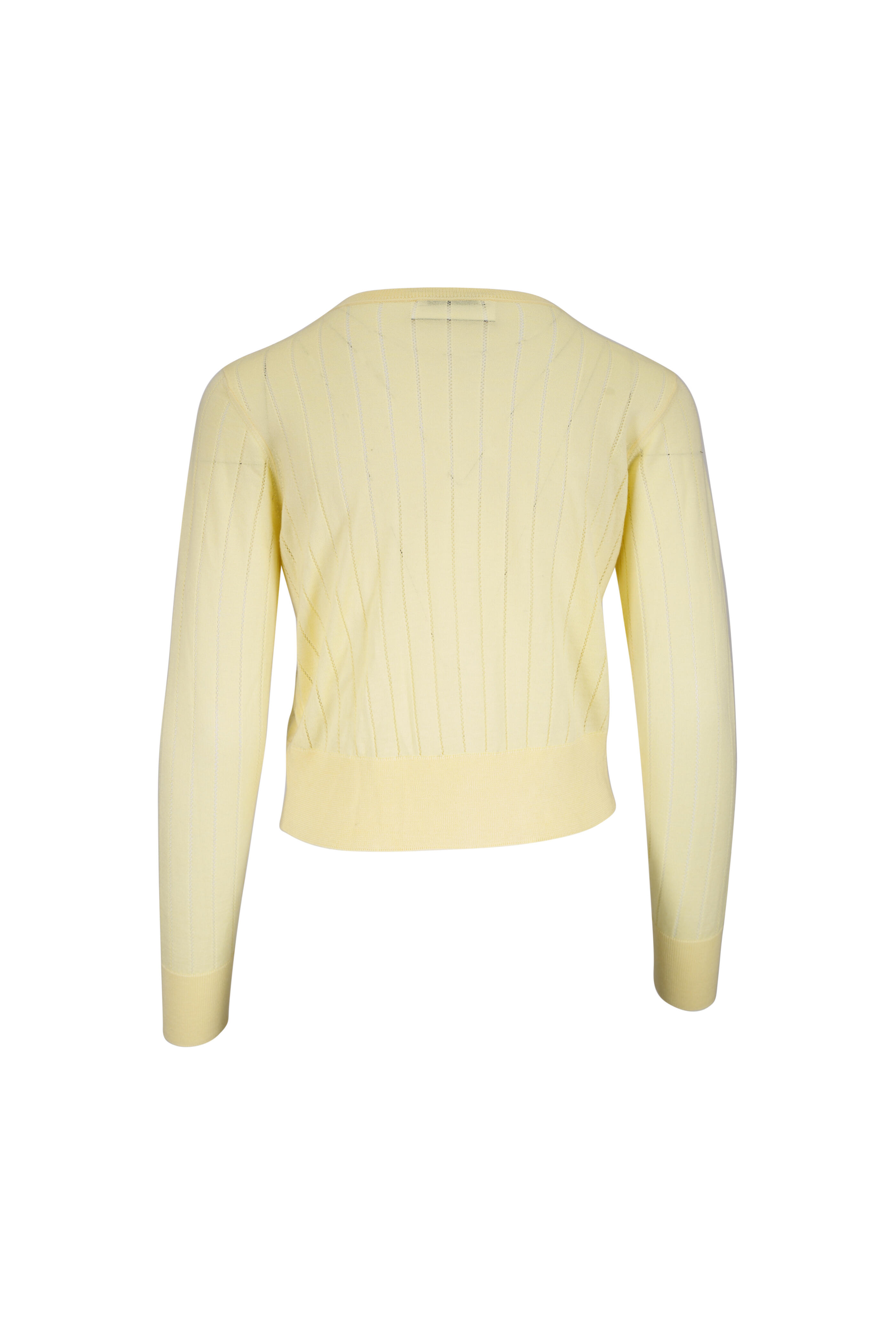 Adam Lippes - Pointelle Yellow Cashmere & Silk Cardigan