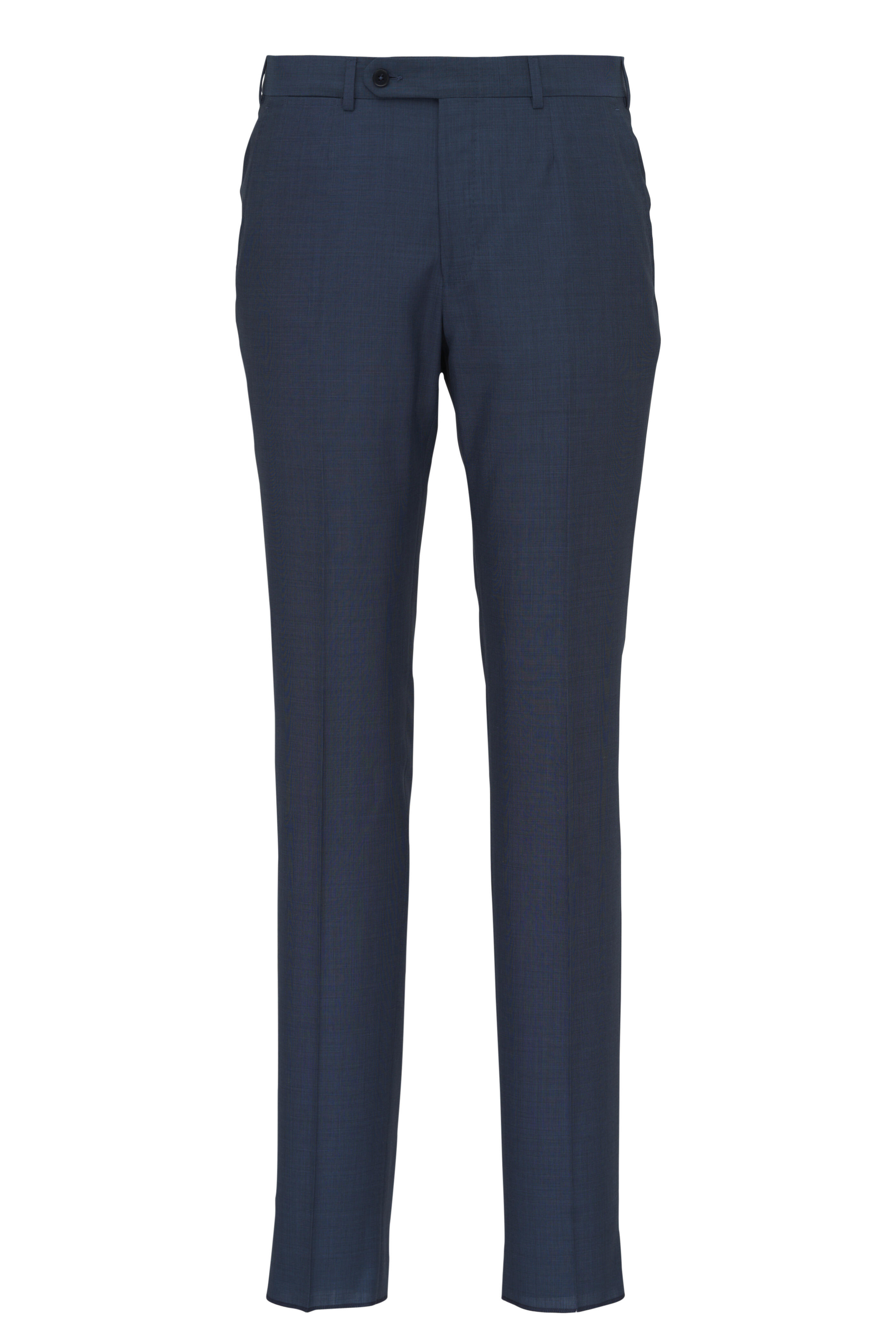 Zegna - Solid Navy Wool & Silk Suit