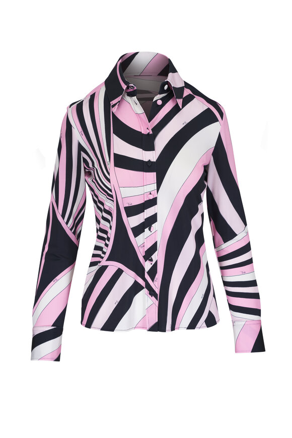 Pucci Pink Multi Iride Print Shirt