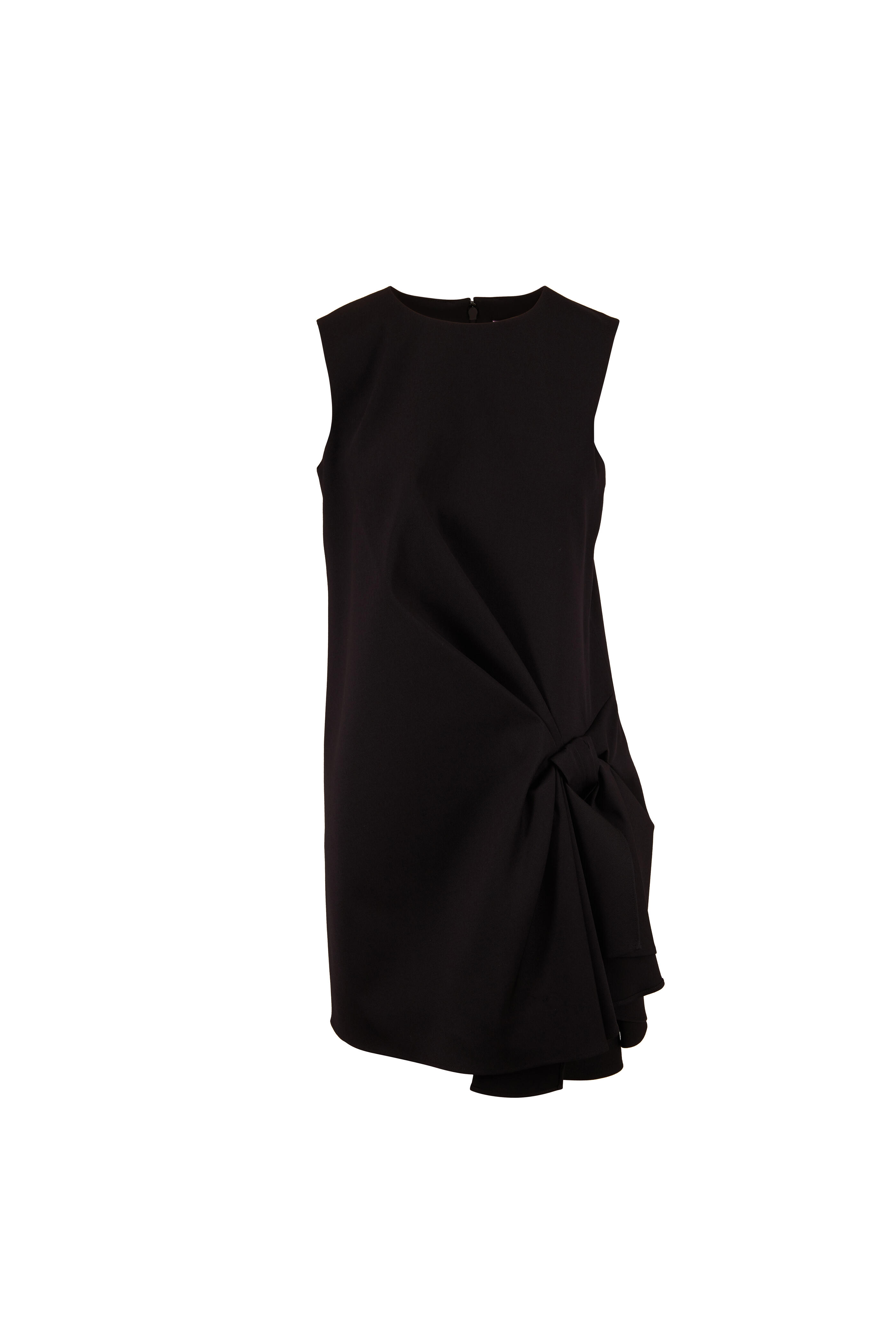 Carolina Herrera - Black Stretch Wool Sleeveless Shift Dress