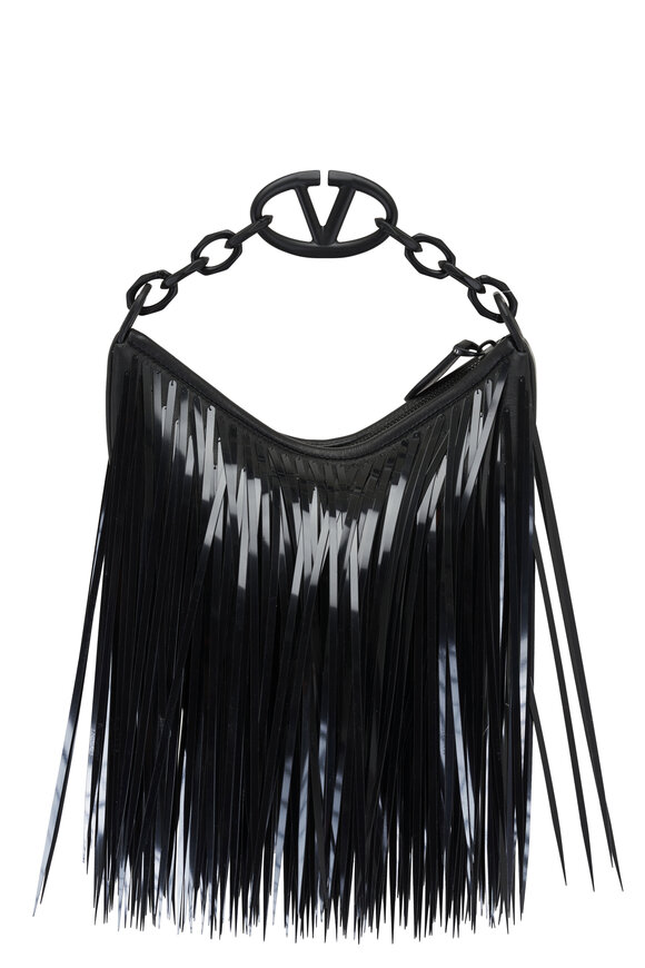 Valentino Garavani - Mini Hobo Moon Black Fringe Bag