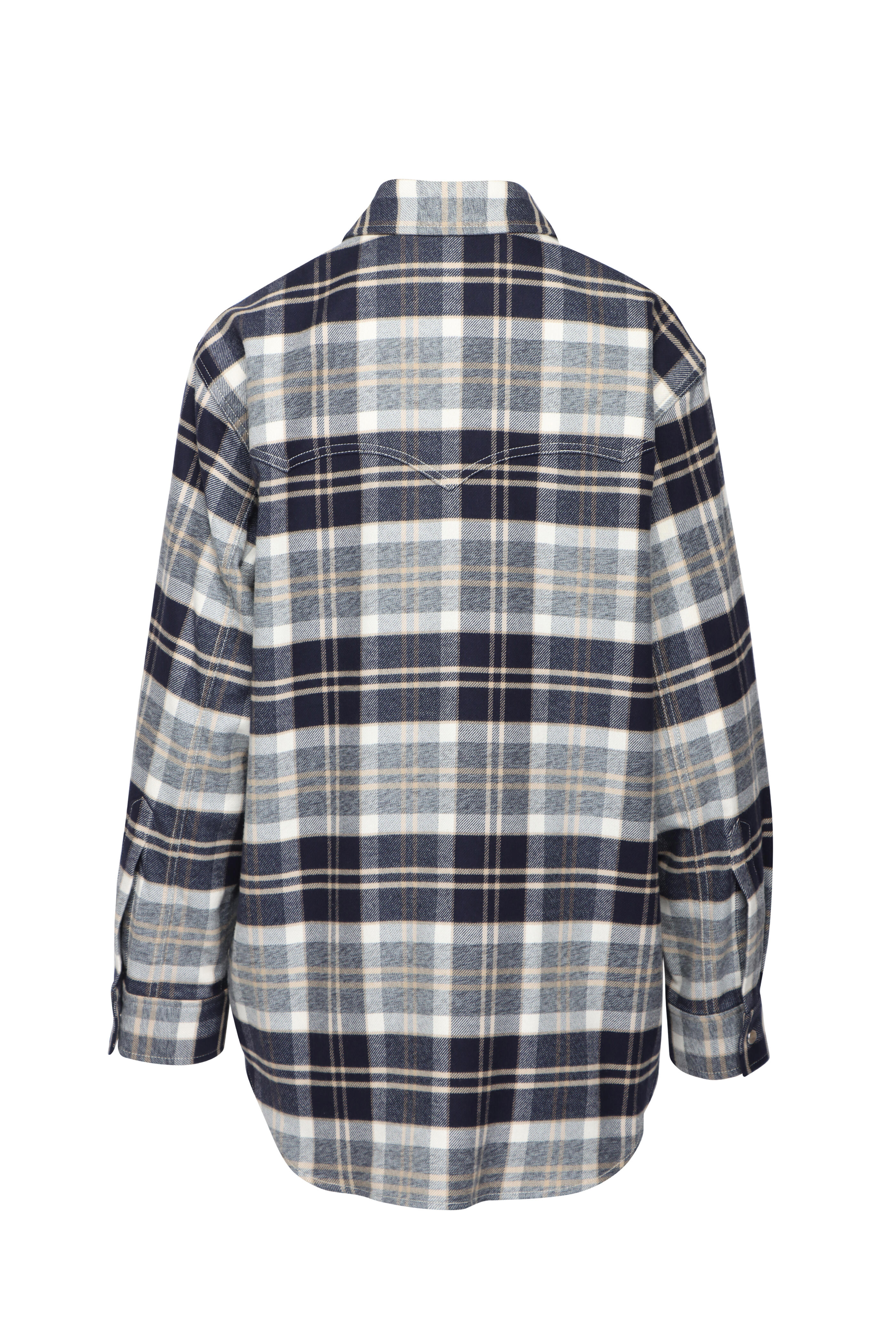 TWP - Dutton Midnight & Bone Plaid Shirt