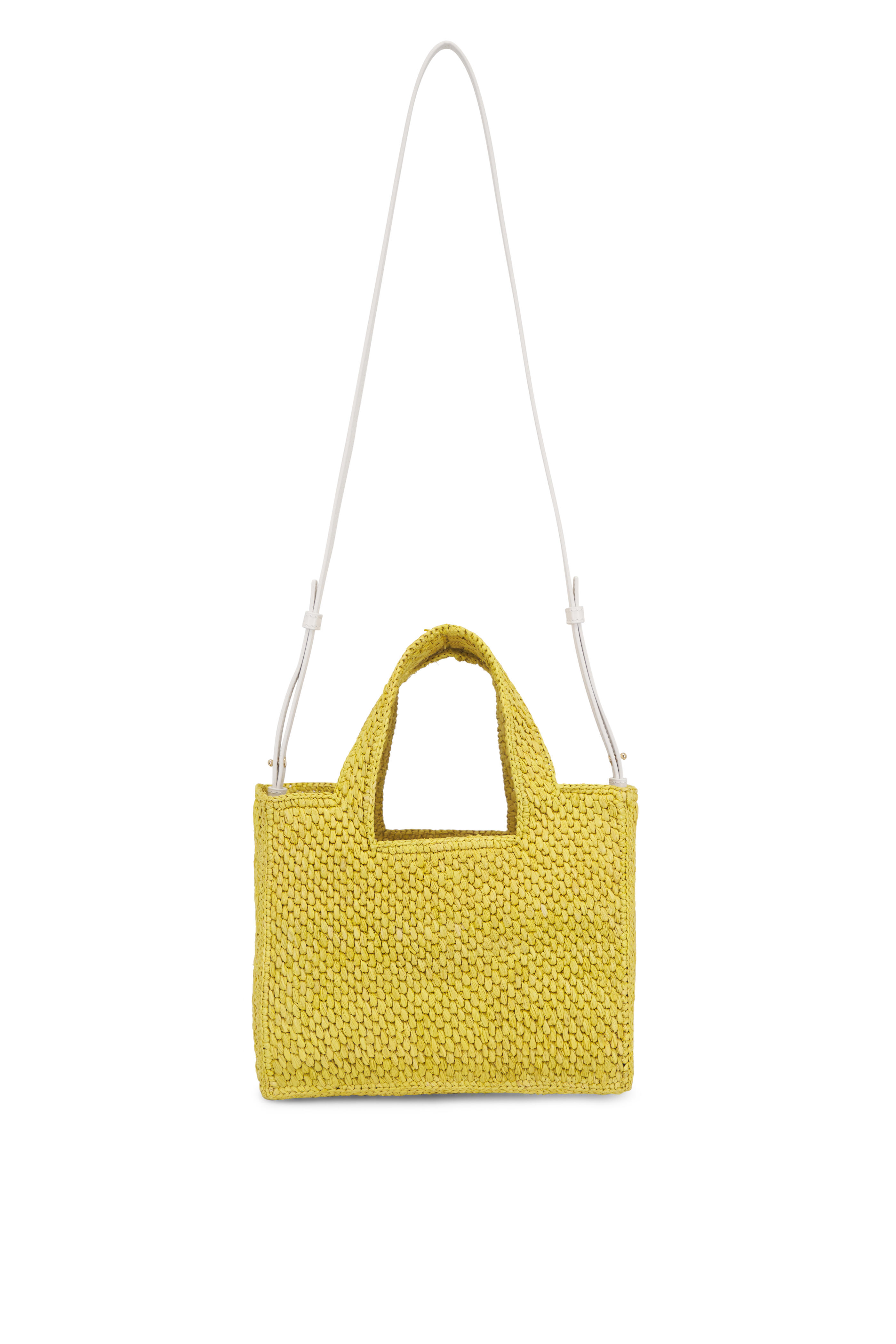 Loewe - Small Yellow Raffia Logo Tote
